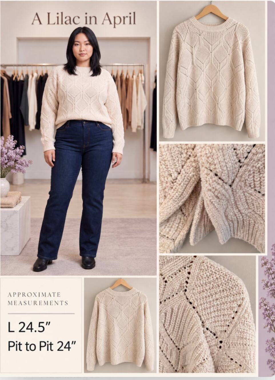 Weatherproof Vintage Metallic Sparkle Cream Cable Knit Sweater XXL - Picture 1 of 6